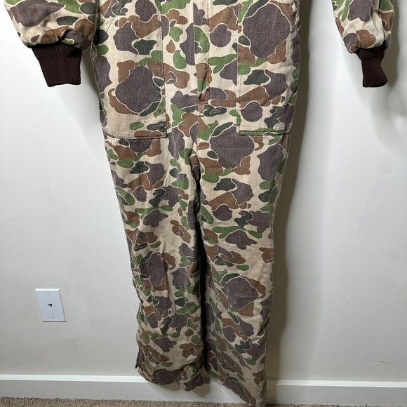 Vintage 1990s Ranger Camo Hunting Insulated Coveralls Men's Size Large - Picture 3 of 11